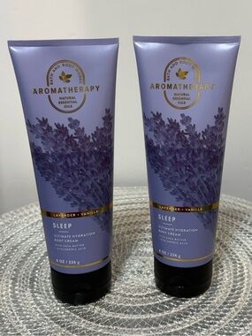 BBW Aromatherapy Sleep Vanilla and Lavender Body Cream Set of 2 NWT